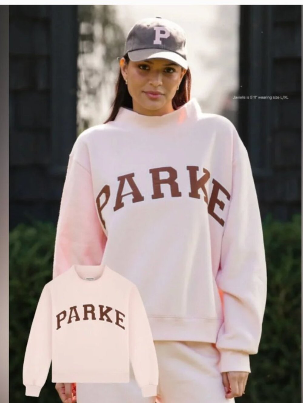 Parke Hometown Varsity Mockneck NEW Varsity Pullover in Rose + Mocha Size S/M